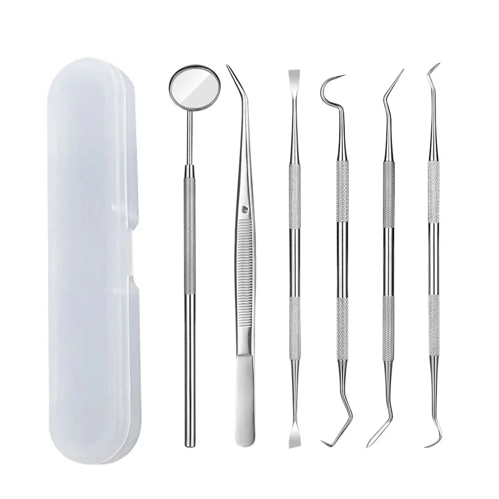 

3/6Pcs Dental Hygiene Tool Kit Instruments Dentist Tartar Scraper Scaler Calculus Plaque Remover Teeth Cleaning Oral Care Tool