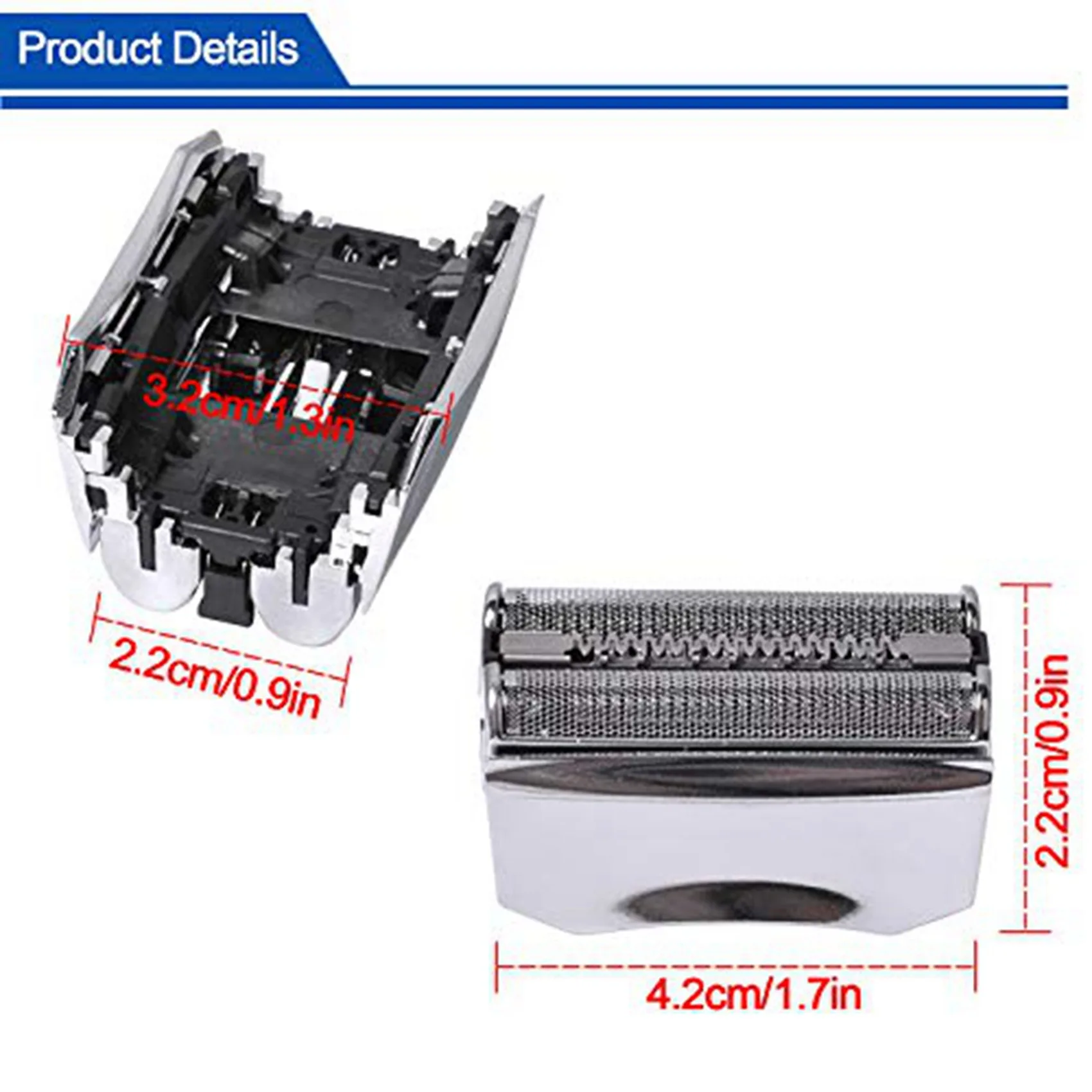Folha e cortador de barbeador A94E-2X 70S para cabeça de substituição de barbeador elétrico Braun Série 7 70S