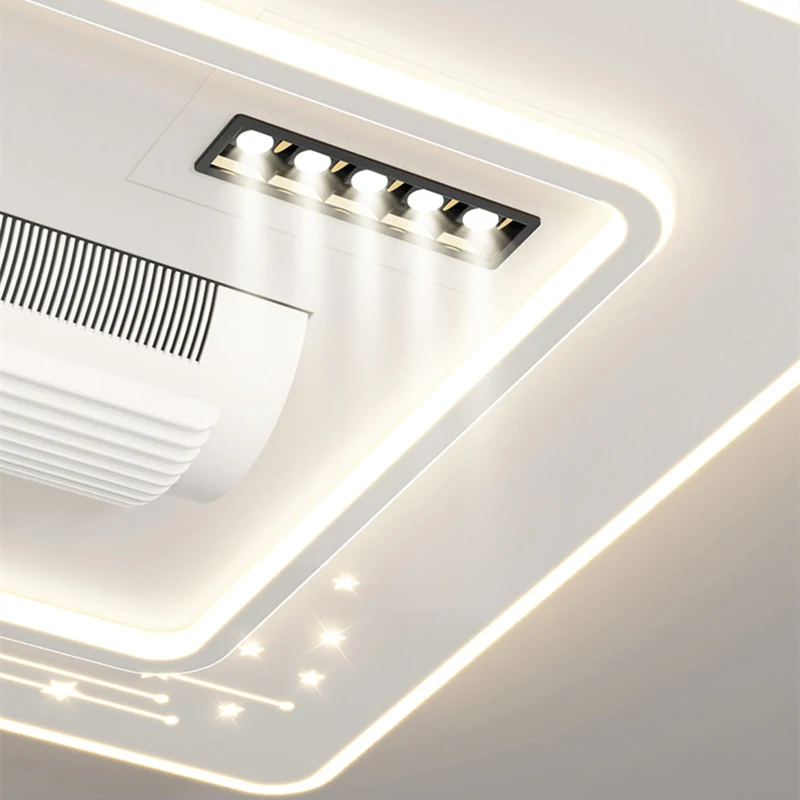 モダンな LED リーフフリーシーリングファン 6 スピードシーリングライトリモコンリビングルーム寝室子供部屋ファンライトホーム照明