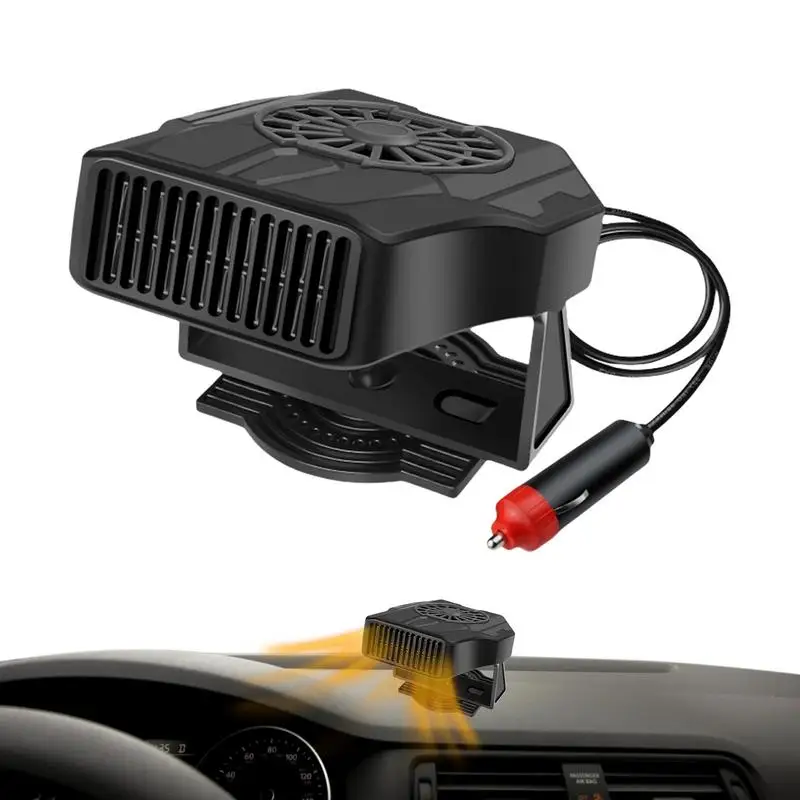 12V Car Heater Windshield Defroster Defogger Rotating Portable Compact 2-in-1 Fast Heating And Cooling Modes Defogger For All