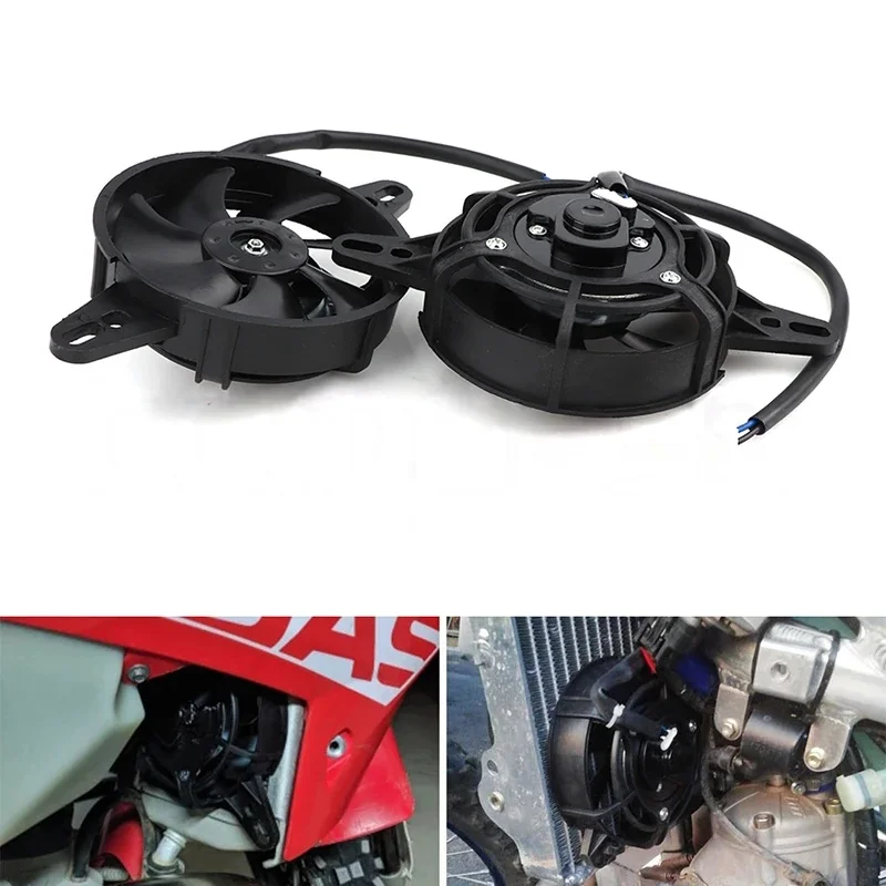 Engine Cooling Fan 12V Motorcycle Fan Aluminum Water Radiator Oil Cooler for 150cc 200cc 250cc Buggy Quad Pit Dirt Bike Parts