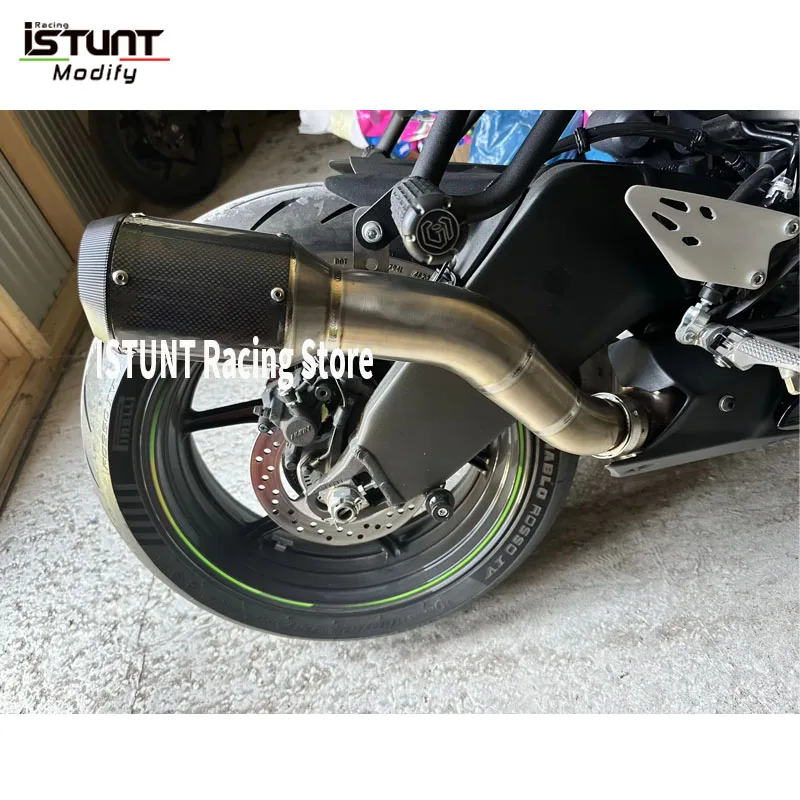 Motorcycle Exhaust Systems Escape Moto Carbon Fiber Muffler Slip On For KAWASAKI Ninja ZX-6R ZX6R ZX636 2023 2024 2025