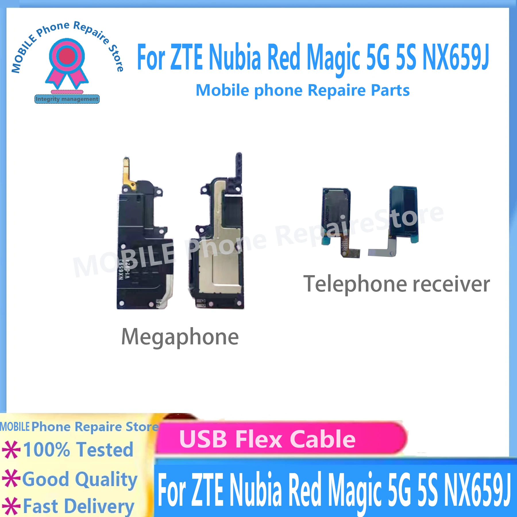 Earpiece Speaker Flex Cable For ZTE Nubia Red Magic 5S 5G NX659J Mobile Phone Flex Cable Ear Speaker Earphone Sound Loudspeaker