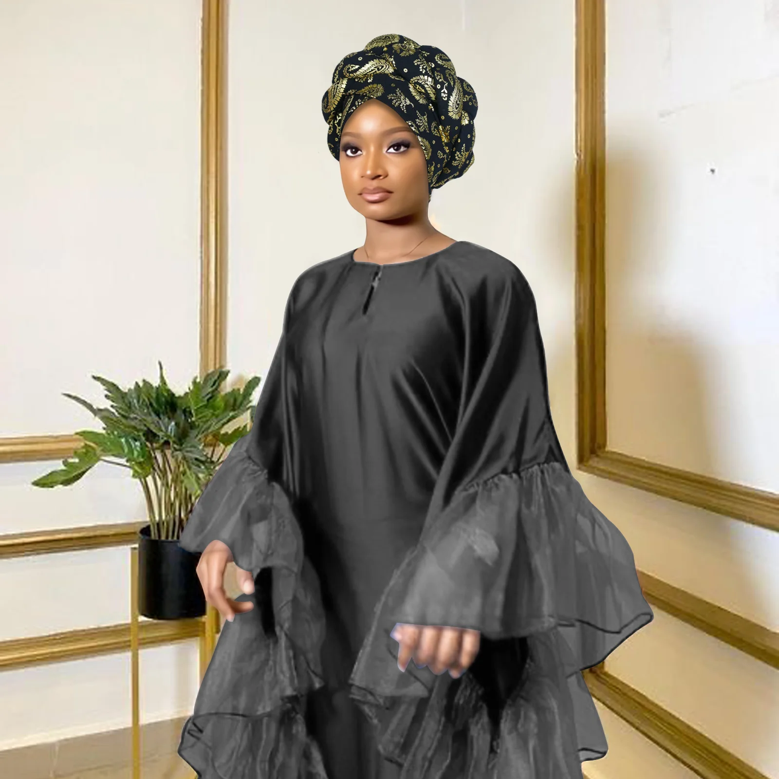 

Cashew Turban Cap Women Braid Headwrap Bonnet Afrcian Lady Head Wraps Muslim Turbans Hat Nigeria Party Autogele Headwear