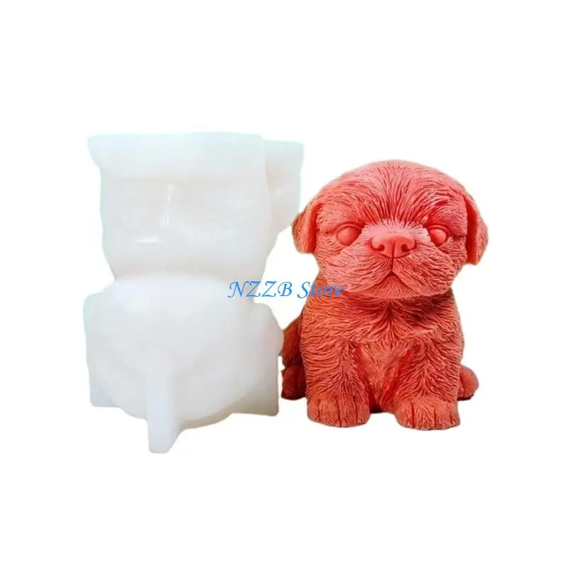 T21F Epoxy Handmade Mold Dog Decoration Mold for DIY Decoration Making Soap