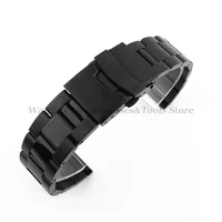 Bracelet de montre en acier inoxydable solide, double structure de sécurité, ceinture en métal de plongée, bracelet, accessoires de montre, 20mm, 22mm, 24mm, 26mm, 28mm 3