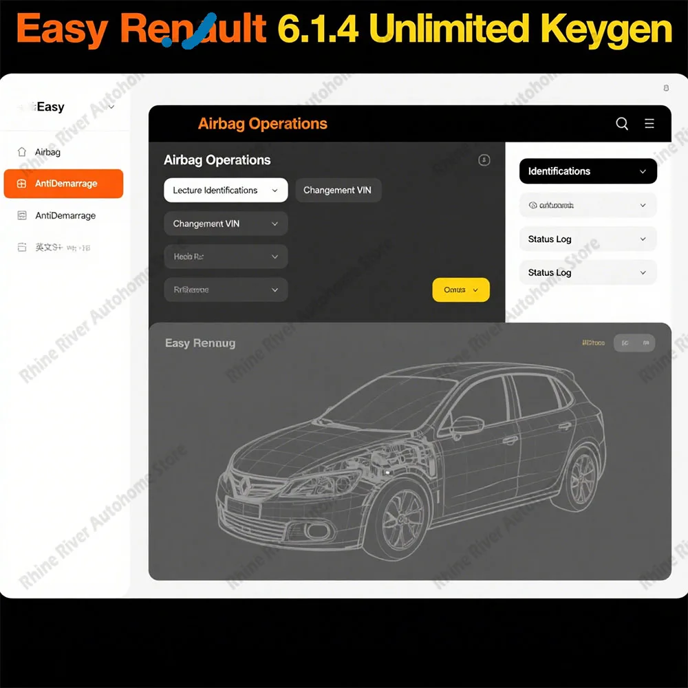 

New Easy Re-nault 6.1.4 ECU Programmer Software Compatible with OBDLink Renolink Airbag Crash Data Clearing with Easy Renaults