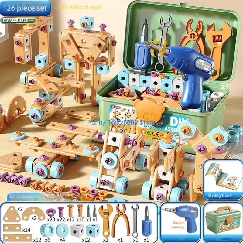 Ensemble d'outils d'assemblage vis bricolage pour les enfants Firencer le jeu coordination d'apprentissage précoce