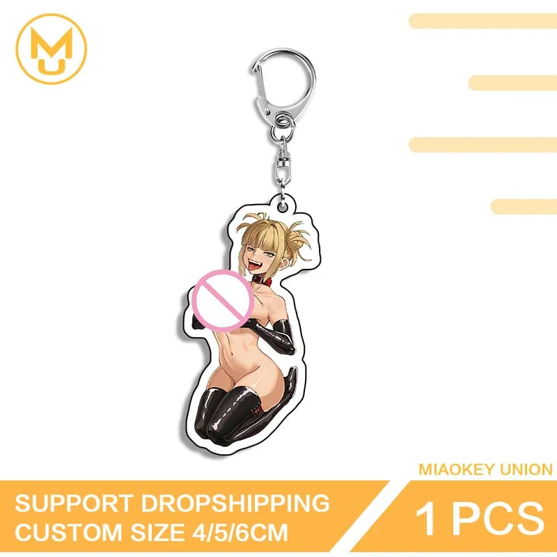 NSFW Himiko Toga Big Chest Kneel Sitting Artistic Chic Double Sided Key Chains Premium Innovative Multi Function Keyring