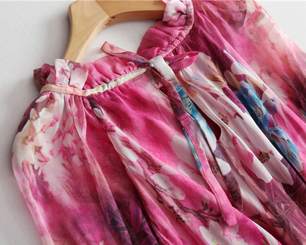 2024 Fresh Flowers Print Fashion Hijab Dresses Abayas Dubai Islamic Clothing Kaftan Turkey Robe muslim maxi dresses for women