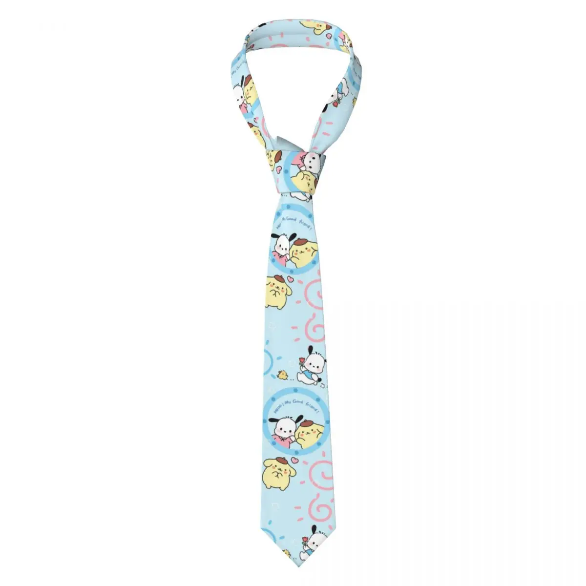 Custom Pochacco Friend Neck Ties Men Printed Necktie For Business Mens Silk Tie