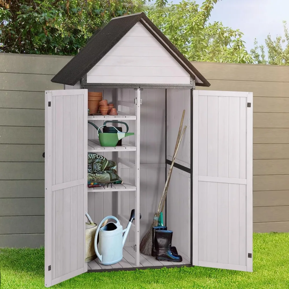 Sheds Outdoor Storage,Garden Shed with Metal Frame Structure and Adjustable Shelves,Large Capacity Storage Tool Cabinet Box