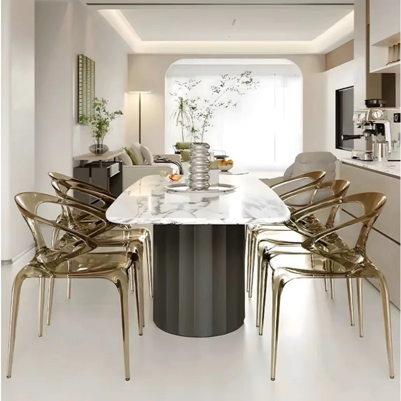 

Acrylic transparent chair Home dining Nordic creative design Crystal chair AVA Light luxury leisure back chair
