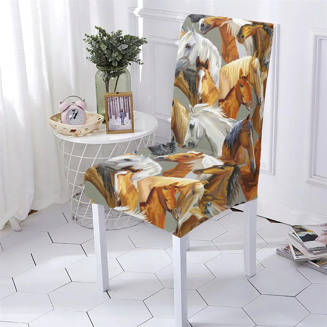 Animal Style Computer Chair Cover Extensible Chair Cover Dining Room Cartoon Animal Pattern Bar Chairs Covers Home Stuhlbezug