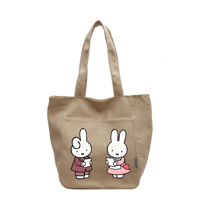Cartoon Miffy Rabbit Tote Bag Korean Version Student Class Shoulder Bag with Large Capacity Women's Commuting Armpit Bag