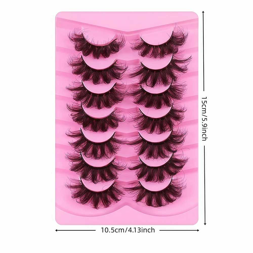7 pares de pestañas postizas 5D exageradas europeas y americanas extendidas de 25 cm de grosor, desordenadas, rizadas y esponjosas