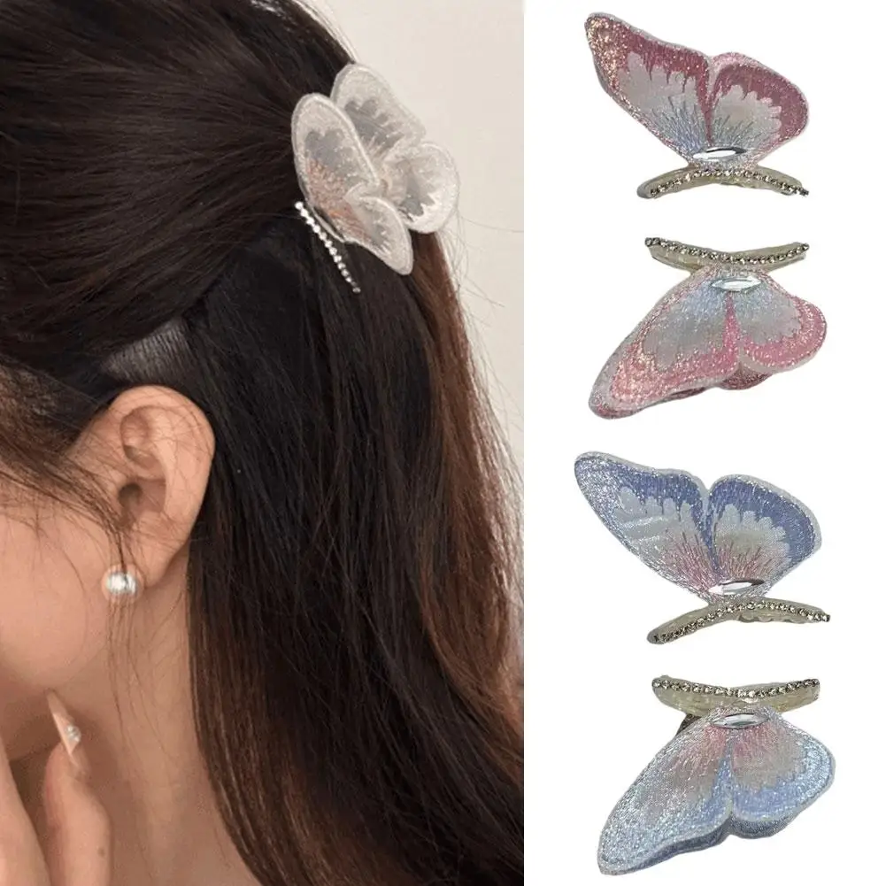 1pair Super Fairy Princess Hair Cute Simple Temperament Headpiece Bow Hair BB Accessories Foreign Grab Ladies Clip Hair Hai V9S0