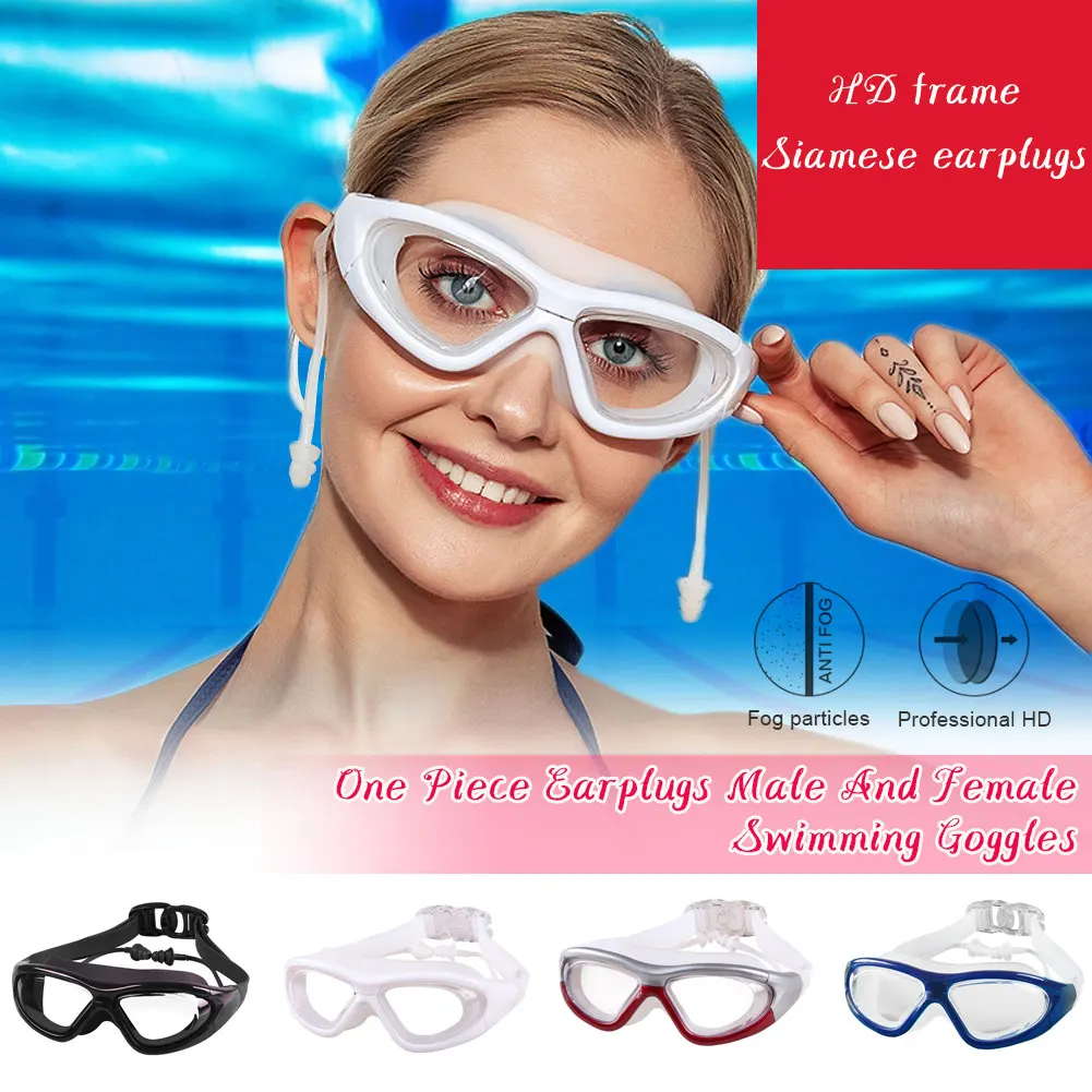 

Professional Swimming Goggles Anti-Fog UV men women Glasses Eyewear Protection Swimming Goggles Ear Plug Swim Pool Glasses