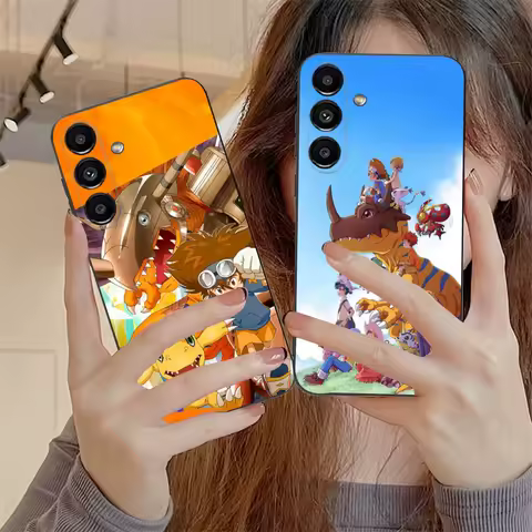 Anime D-Digimon Adventure Phone Case For Samsung S24,S21,S22,S23,S30,Ultra,S20,Plus,Fe,Lite,Note,10,9,5G Black Soft Cover