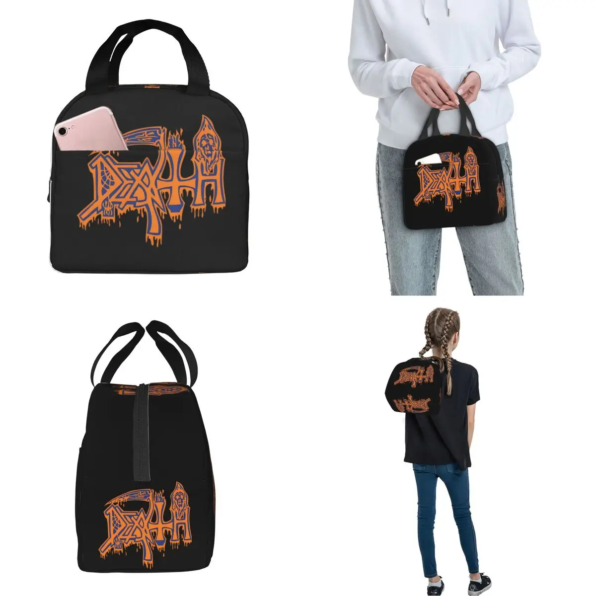 Death Leprosy Logo Insulated Lunch Bag Cooler Bag Reusable Leakproof Tote Lunch Box Food Storage Bags College Outdoor