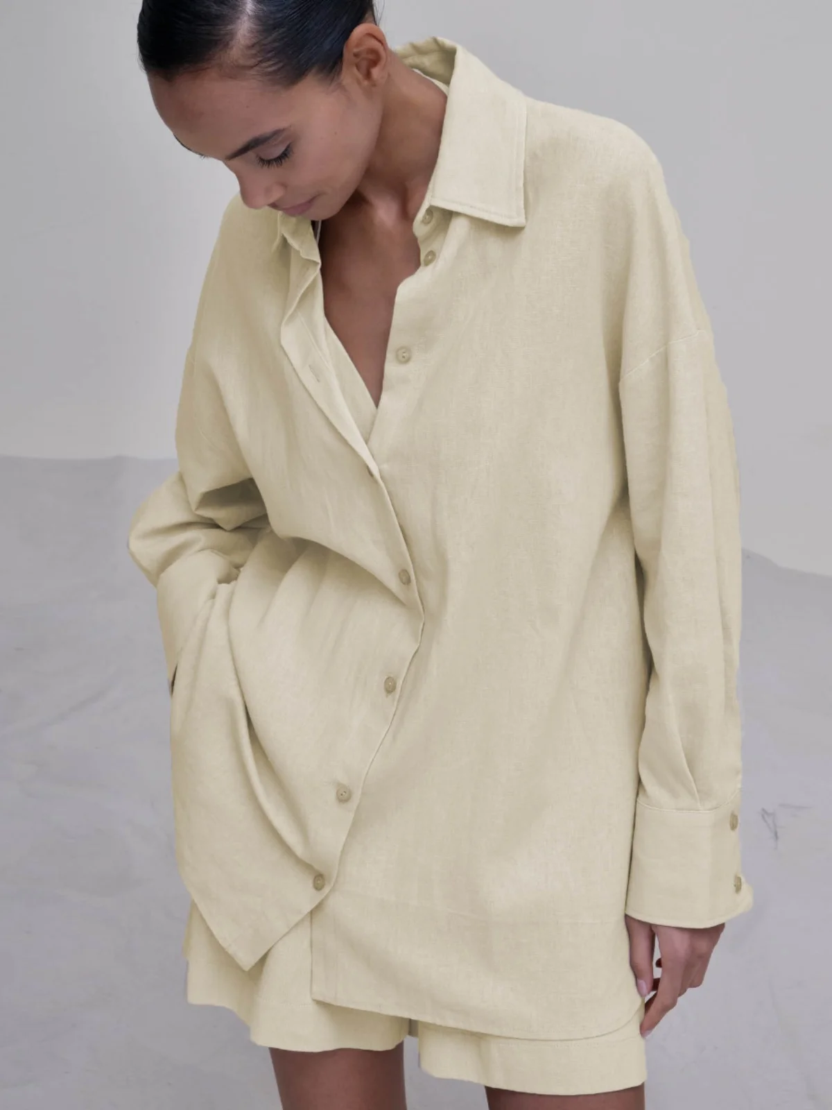 

Женский хлопково-льняной костюм, жилет irt orts, комплект широких брюк, удобная модная осенняя коллекция, высокое содержание