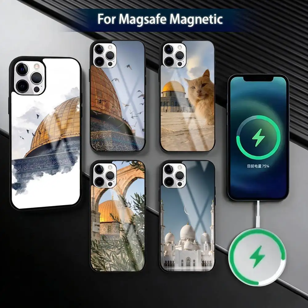 

Muslim Mosque Phone Case For iPhone17,16,15,14,13,12,11 Plus,Pro Magnetic For Magsafe Wireless Charging