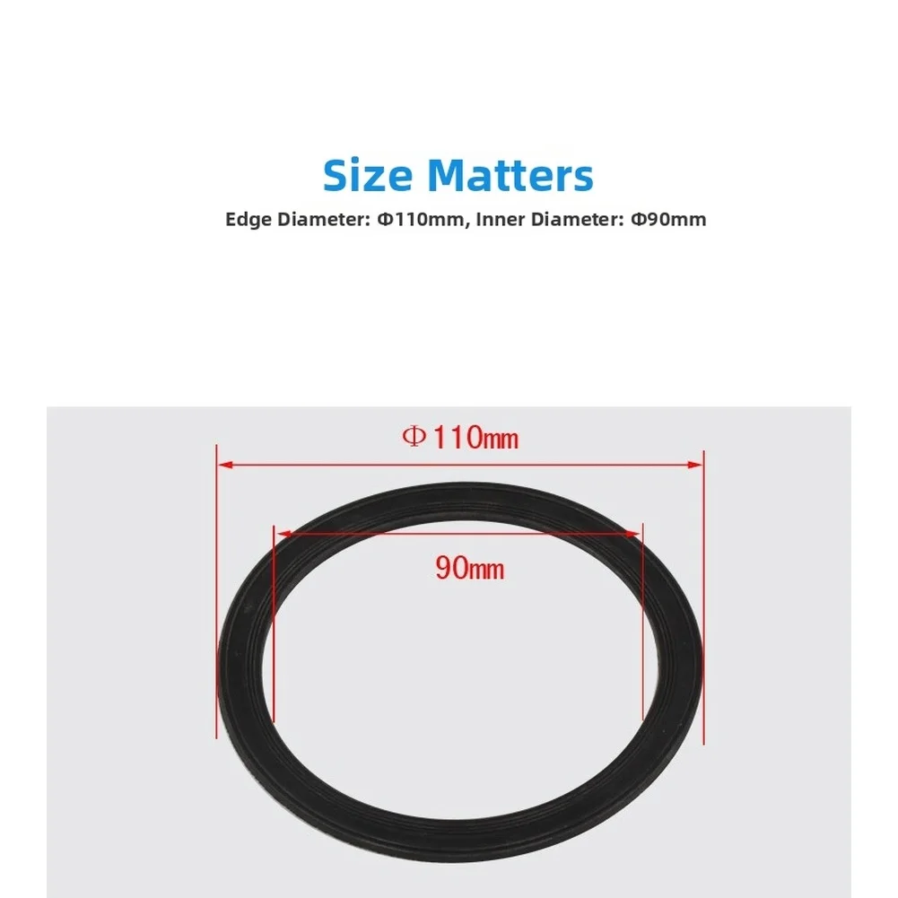 Black Sealing Ring Kit for Kitchen For Sink Drain 110mm OD 83mm ID Rubber Gasket for Strainer Compatibility 2 pcs