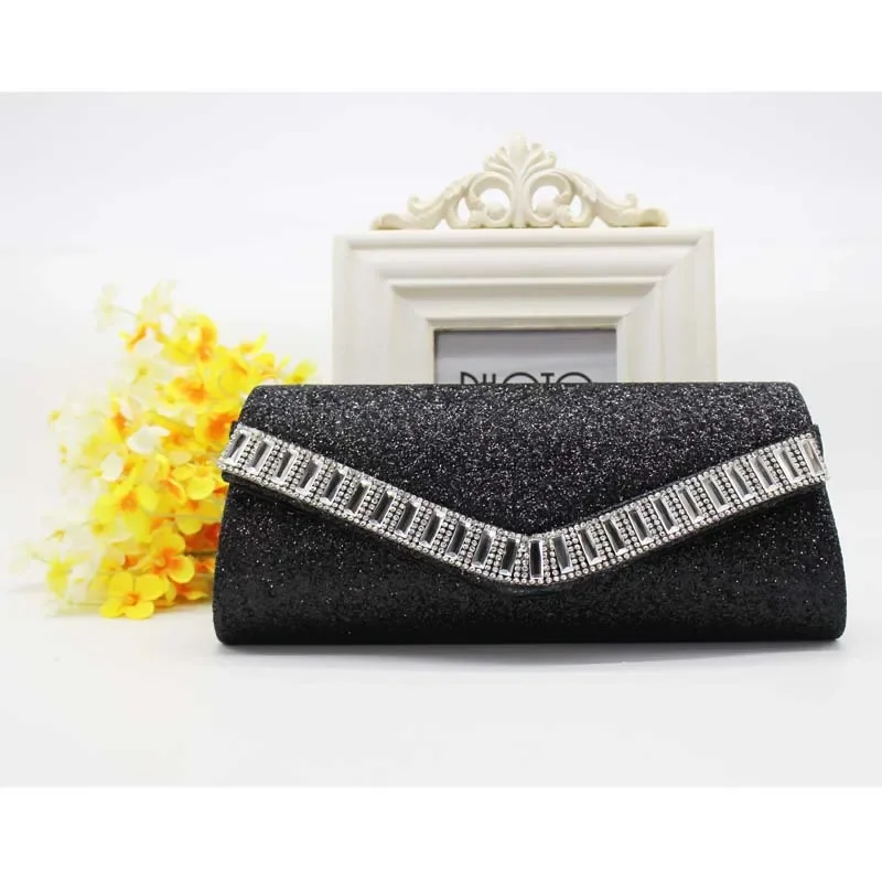 Trendy Thin Drill Small Handbags Clutch For Women Wedding Party Dinner Evening Bags Purse Ladies Chain Shoulder Bag Crossbody