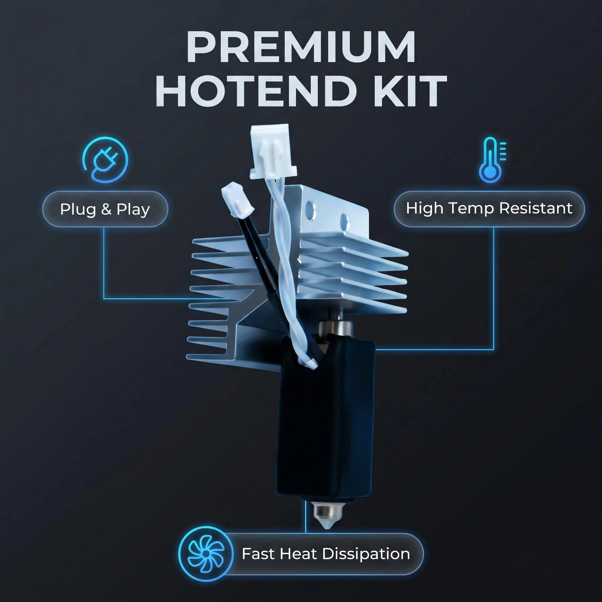 Upgrade Elegoo CC Hotend 0,2/0,4/0,6/0,8mm Montiertes Extruder-Hotend-Kit für Elegoo Centauri Carbon Hot End / Centauri Düse – Detail 2