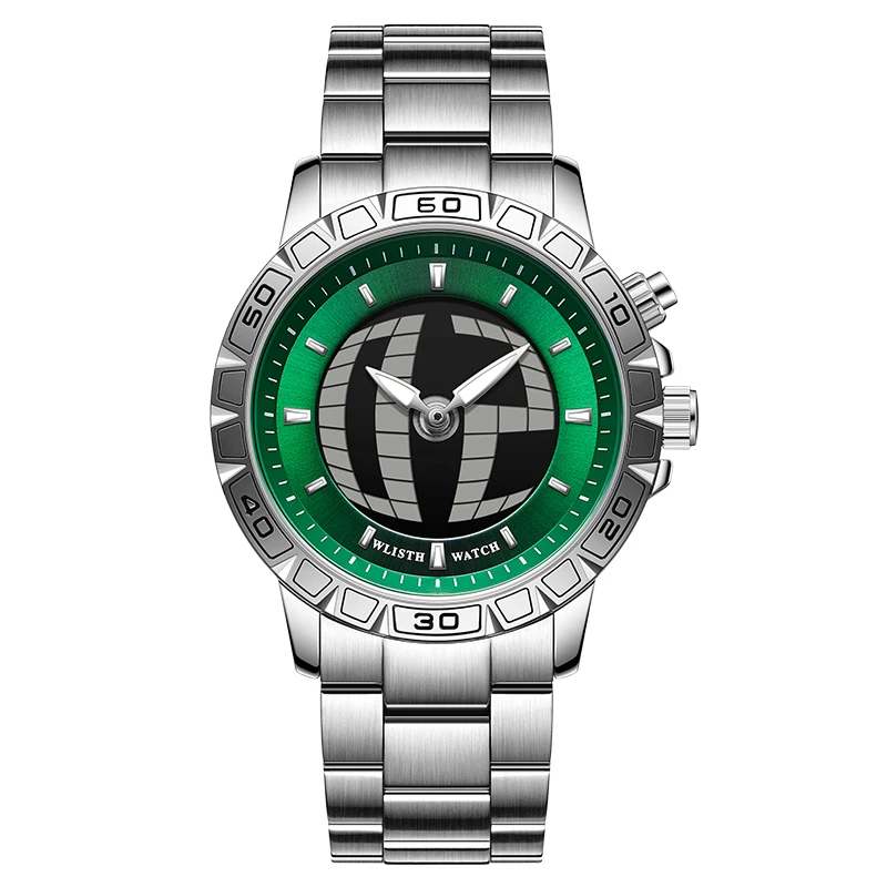 Retro Dual Display Second Timing Round Dial Dual Movement Men’s Quartz Watch Numeral Pointer Stainless Steel Band Wristwatch