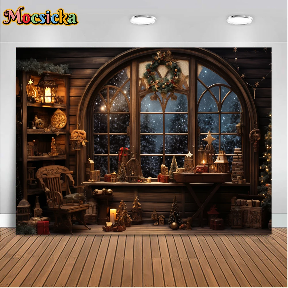 Mocsicka Weihnachten Winter Fotografie Hintergrund Weihnachts baum Sternen himmel Thema Urlaub Party Familie Kinder Foto Hintergründe Studio