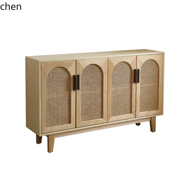 HXL Solid Wood Sideboard Cabinet for Home Living Room Entrance Cabinet Modern Simple Storage Cabinet Creative