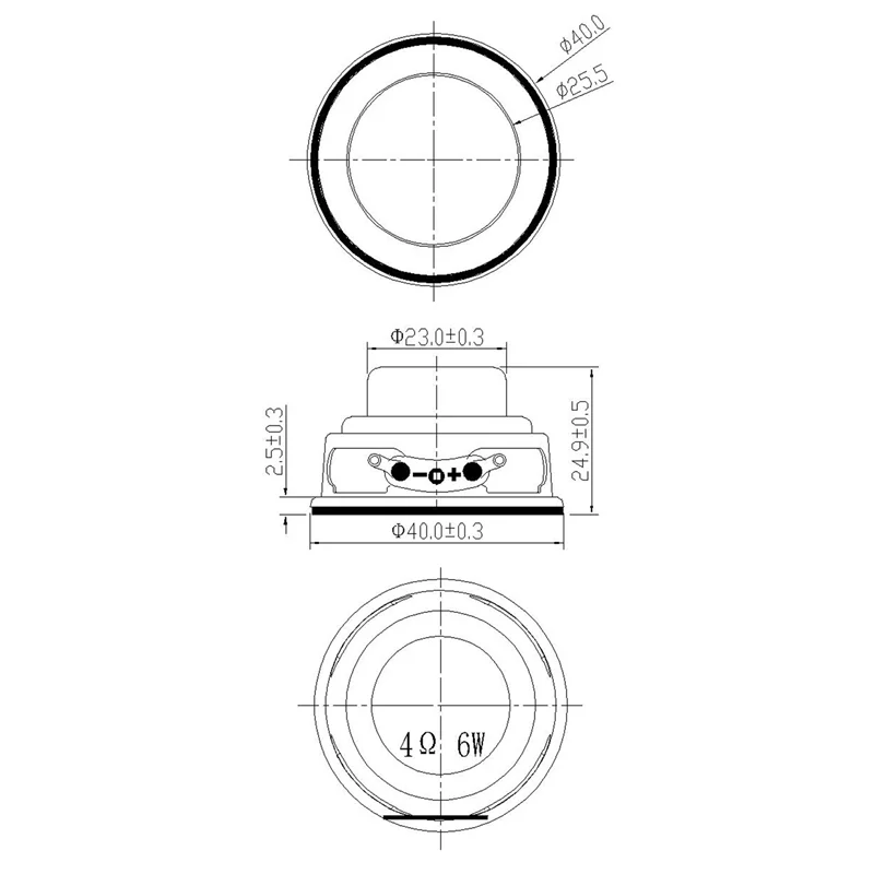 ABAN 2Pcs Audio Speaker 4Ω 6W 40mm 1.5 Inch Bass Multimedia Speaker Loudspeaker DIY Sound Mini Speaker for Home Theater