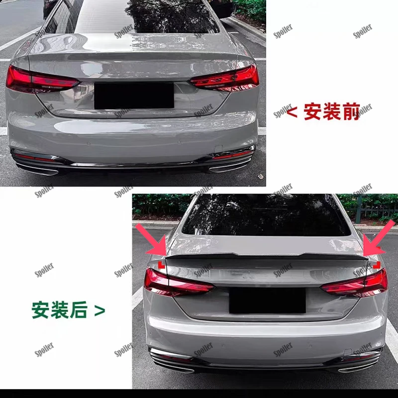 Car Spoiler For Audi A5 S5 RS5 B9 2-4Door 2017-2024 Coupe Sportback PSM Style Forged Real Carbon Fiber Trunk Wing - view 5