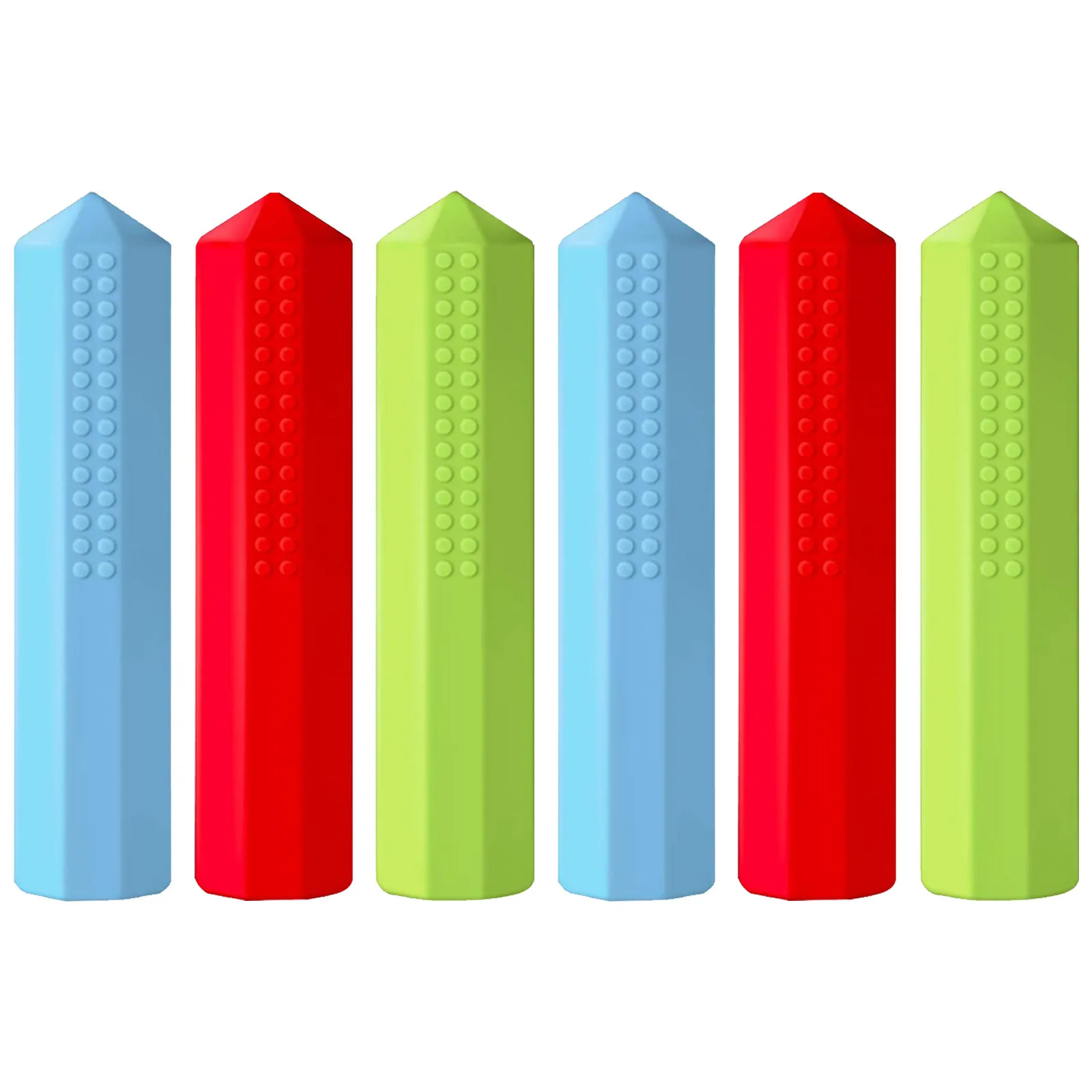 6Pcs Cartoon Silicone Pencil Tip Protectors Sensory Chew Caps Pencil Cap Cover Safe Study Aid for Kids Autism Silicone Pen Cap