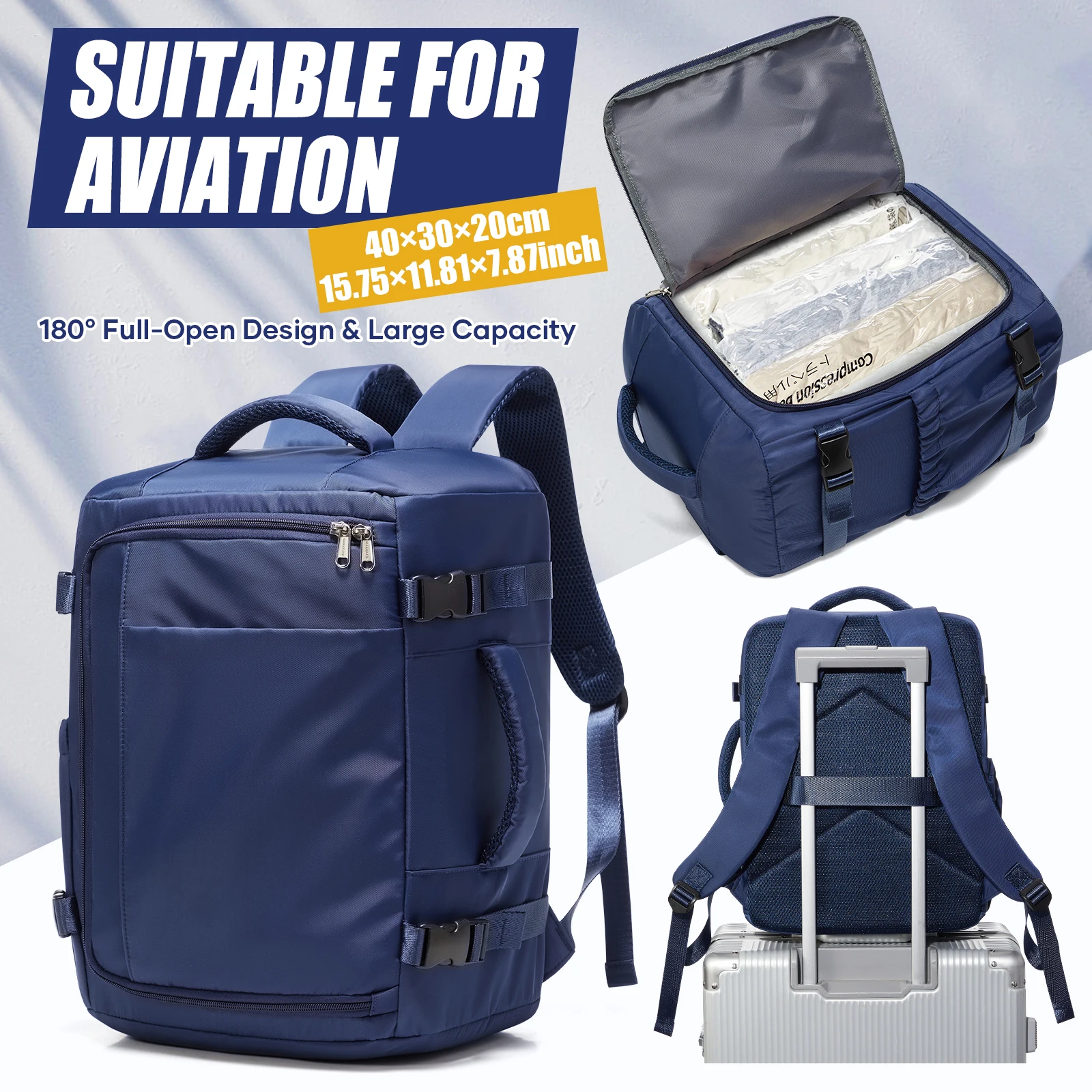 Ryanair Cabin Luggage 40x30x20 Seat-Under Cabin Bag New EasyJet Carry-On Men Women Travel Backpack School Bag 15.6in Laptop Bag