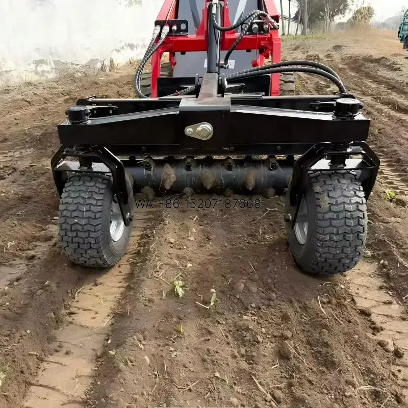 Wmwmnu Hot Sale Harley Rake Attachments with Wheels for Mini Skid Steer Loader harley Rake