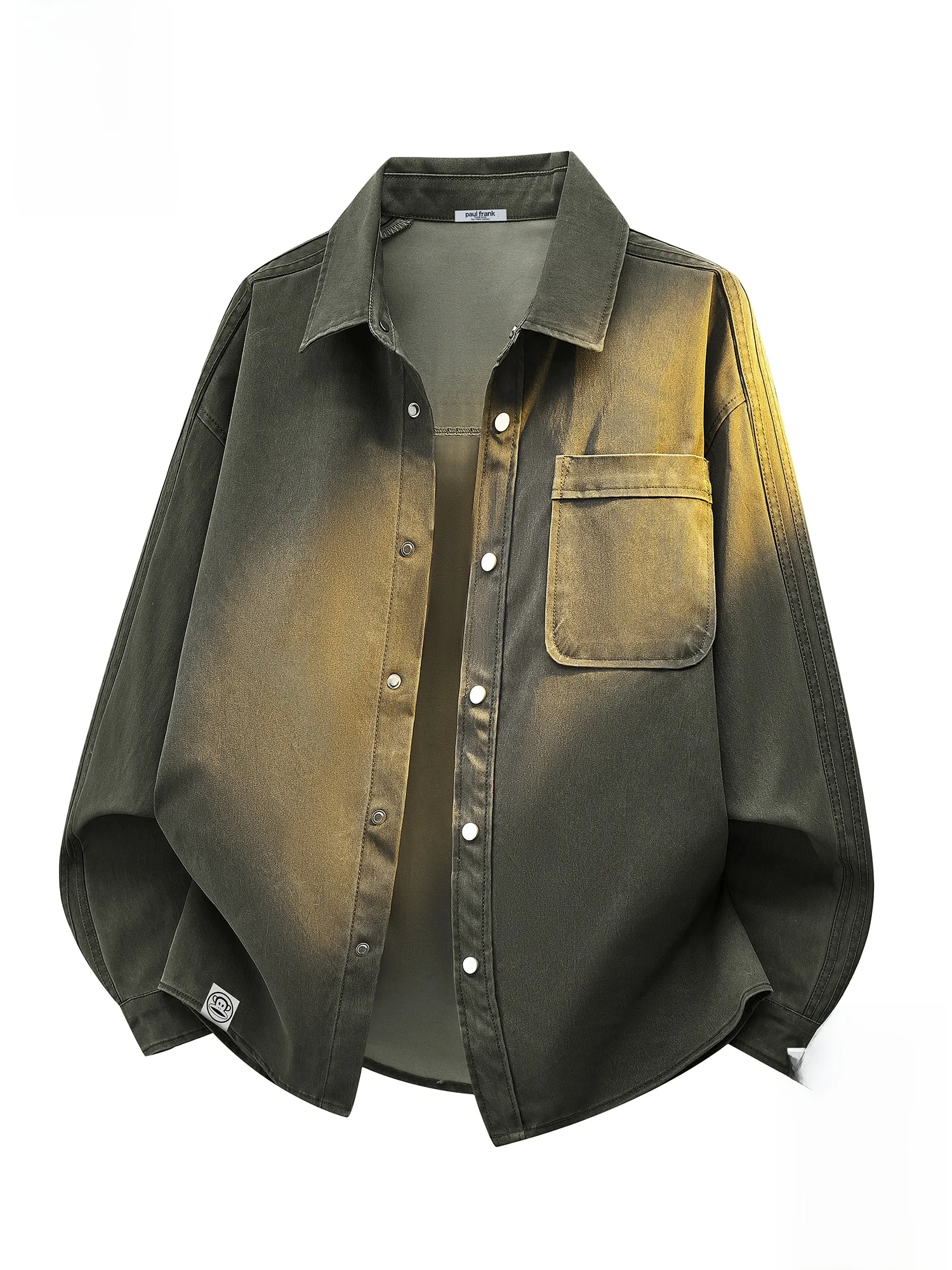 

Мужская рубашка Paul Frank Leisure с длинным рукавом, новая весенняя коллекция, винтажный свободный крой, с воротником «обезьянья пасть», повседневная, из полиэфирного волокна