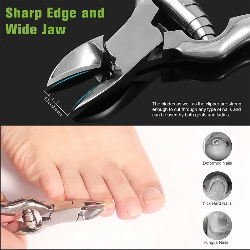 Nail Clippers For Thick Or Ingrown Toenails Super Sharp Long Handle Nail Trimmer Cutter Professional Manicure Pedicure Tools