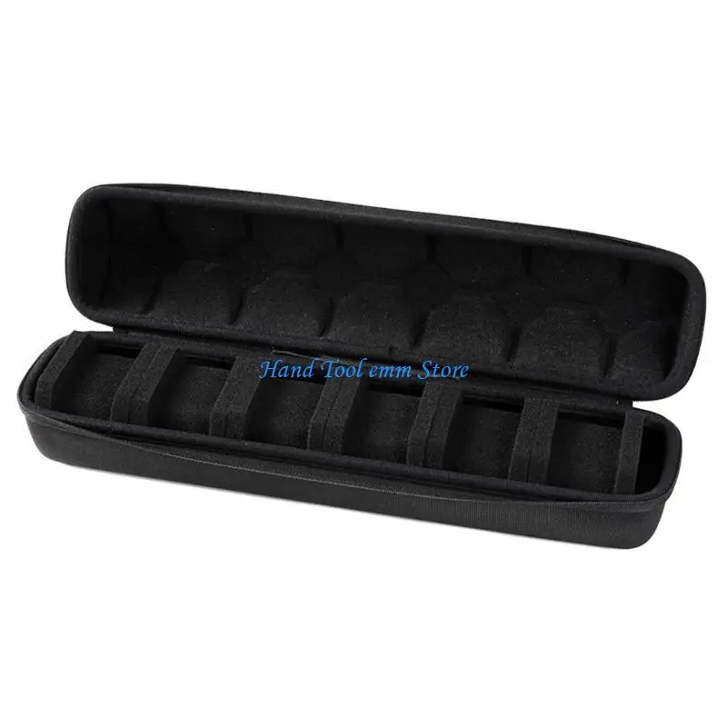 H37F Protective 6 Slot Carrying Case Storage Box for Wristwear Jewelry Watch Small Items Gadgets Organizers Everyday Use Trip
