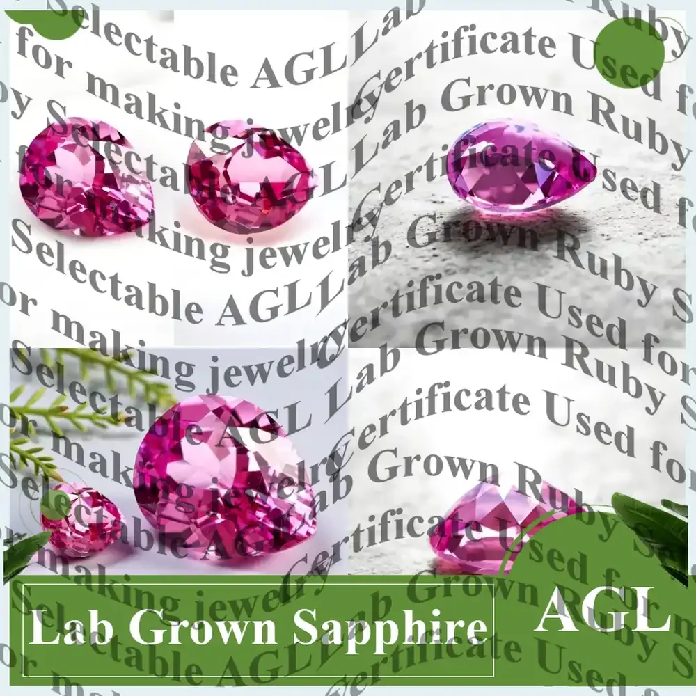 

Lab Grown Sapphire Gemstone Pear Cut Pink for Jewelry Making Lab Created Sapphire for Ring Setting Lab Grown Blue Sapphire