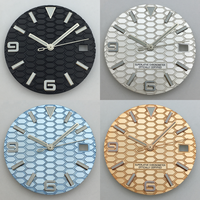 NH35 Gradient Honeycomb Sunburst dial 29mm dial with hands is suitable for NH35A and NH36 movement C3 green luminous watch parts