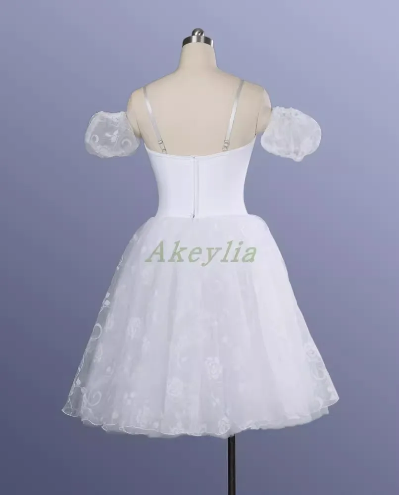 La Sylphide-Robe Tutu de Ballet Romantique pour Femme, Ailes de Ballerine, Blanc Dégradé, Tutu Long Professionnel avec Ailes