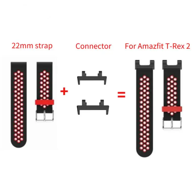 Watch Strap Adapter Antirust Universal For Amazfit T-rex 2 Black Watch Accessories Watch Strap Connector Metal Sturdy 22mm