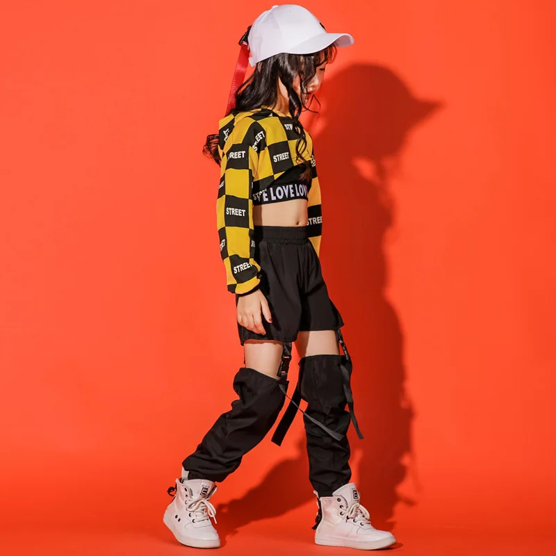 LOLANTA Kids Girl Hip Hop Dance Clothes Children Hoodie Sweatshirt Top Joggers Pants Costume Jazz Street Performance 4-16 Years