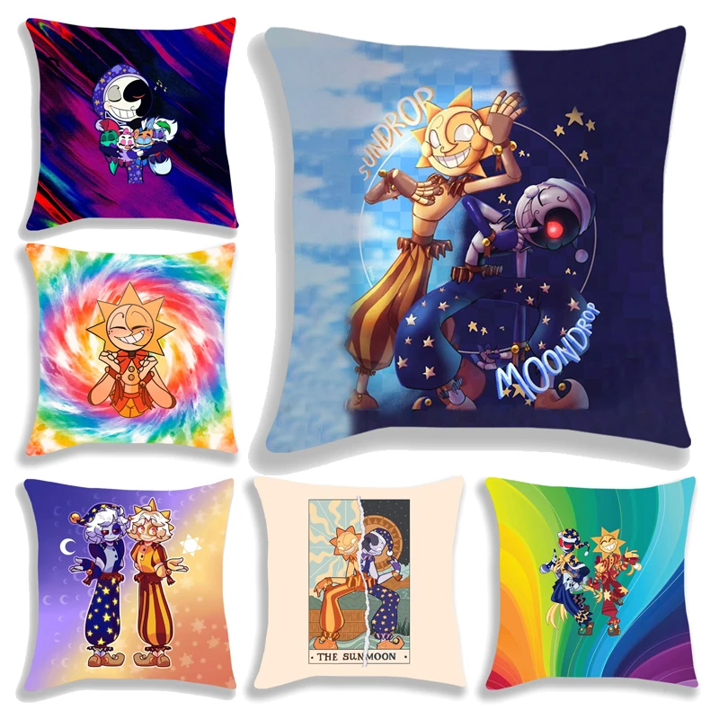 Fnaf Sundrop Moondrop Pillow Case Security Breach Sunrise Polyester Cushion Cover Living Room Chair Sofa Home Decoration