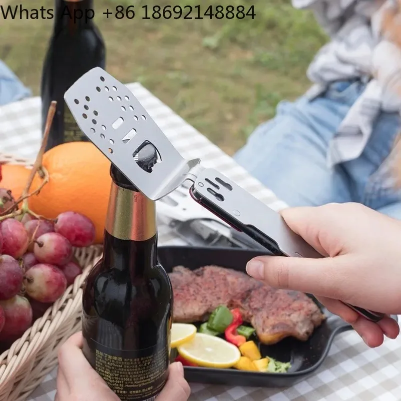 The latest ROXON S602 multi-functional tableware outdoor camping barbecue clip, four-in-one combination tableware