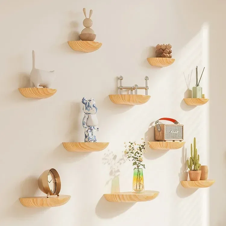 Wall Shelf Wall Mounted Wooden Storage Rack Storage Holders Wall Display Stand Decorative Stand Home Storage Organizer Shelves