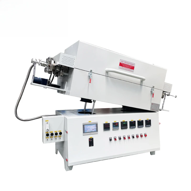 1400 Degree Tiltable Rotating Electric Inclined Sealed Rotary Vacuum Atmosphere Tube Furnace