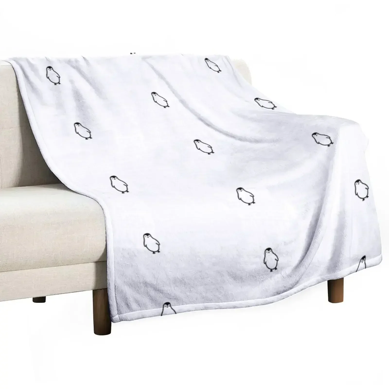 Minimalist penguin Throw Blanket Flannel Fleece Soft Warm Throw Blanket